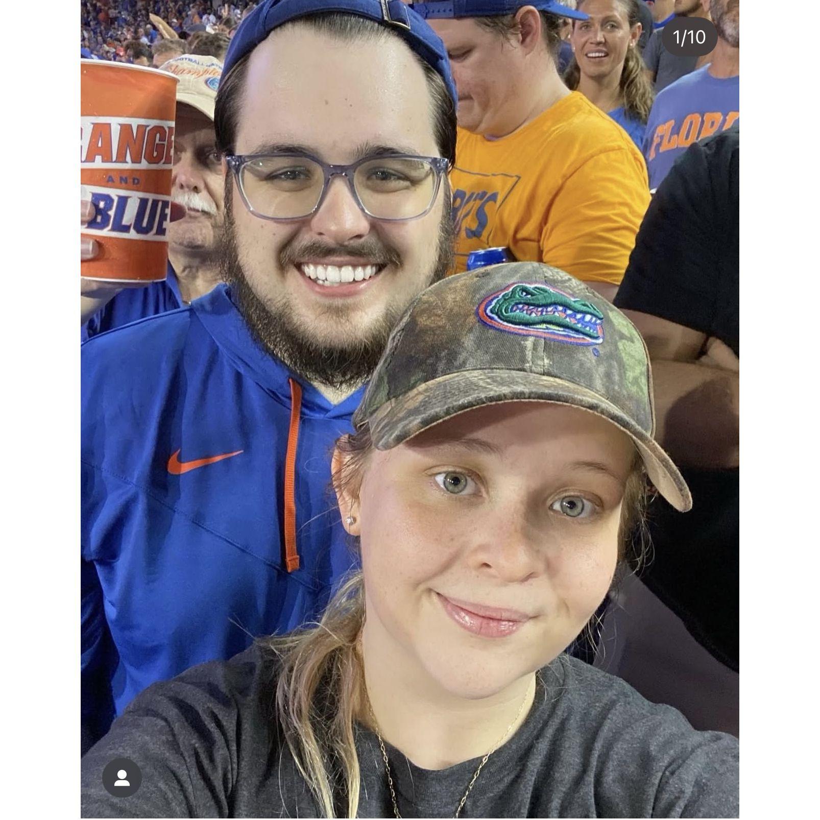 Alison and Gerard at Gators game in the Swamp
