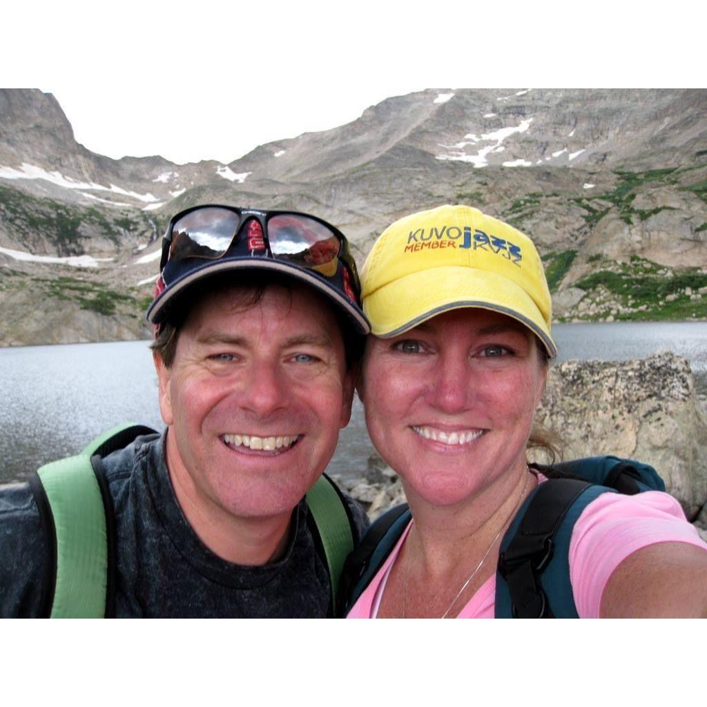 One of our very first hikes together - we look like babies! :-D