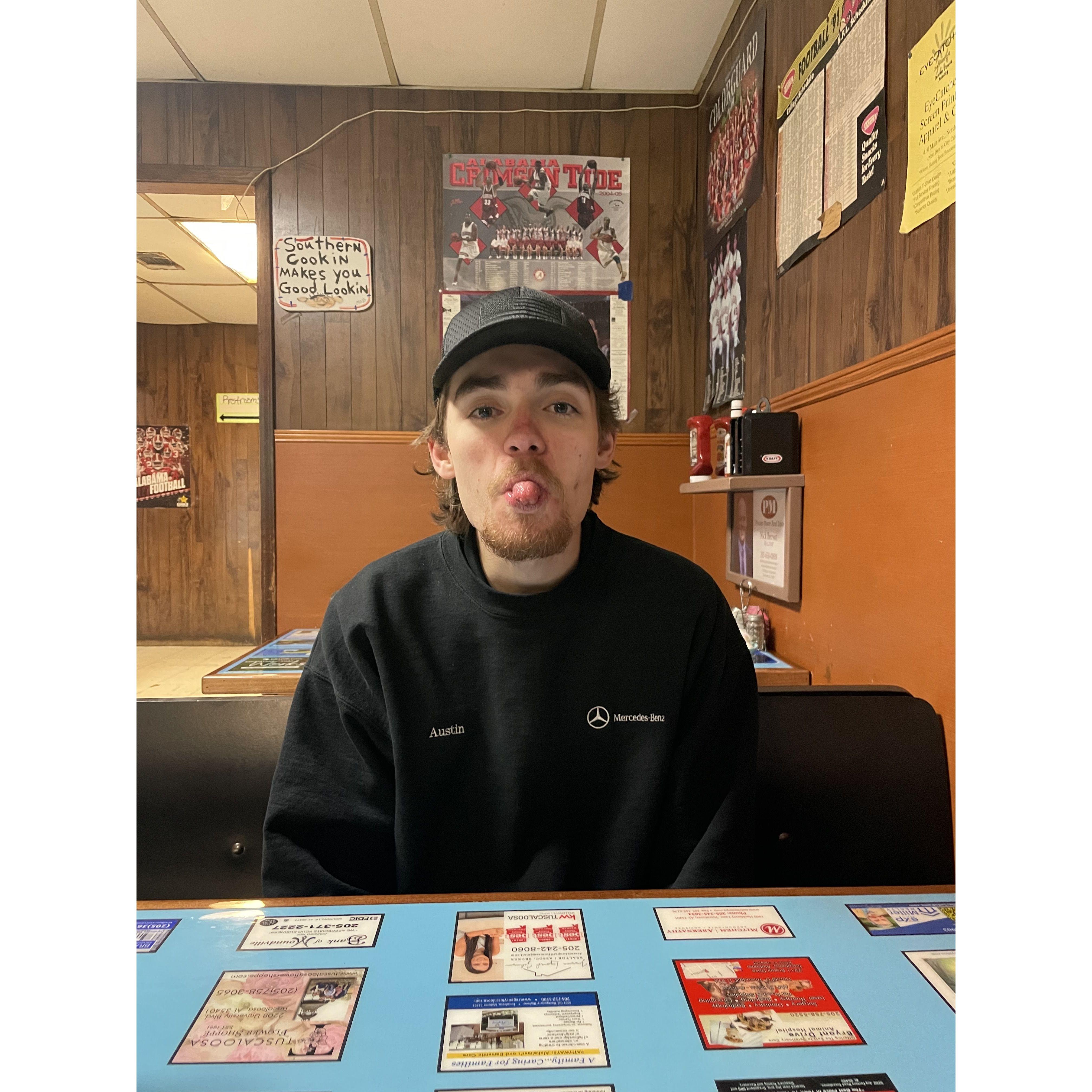The same booth from our weekly breakfast date!