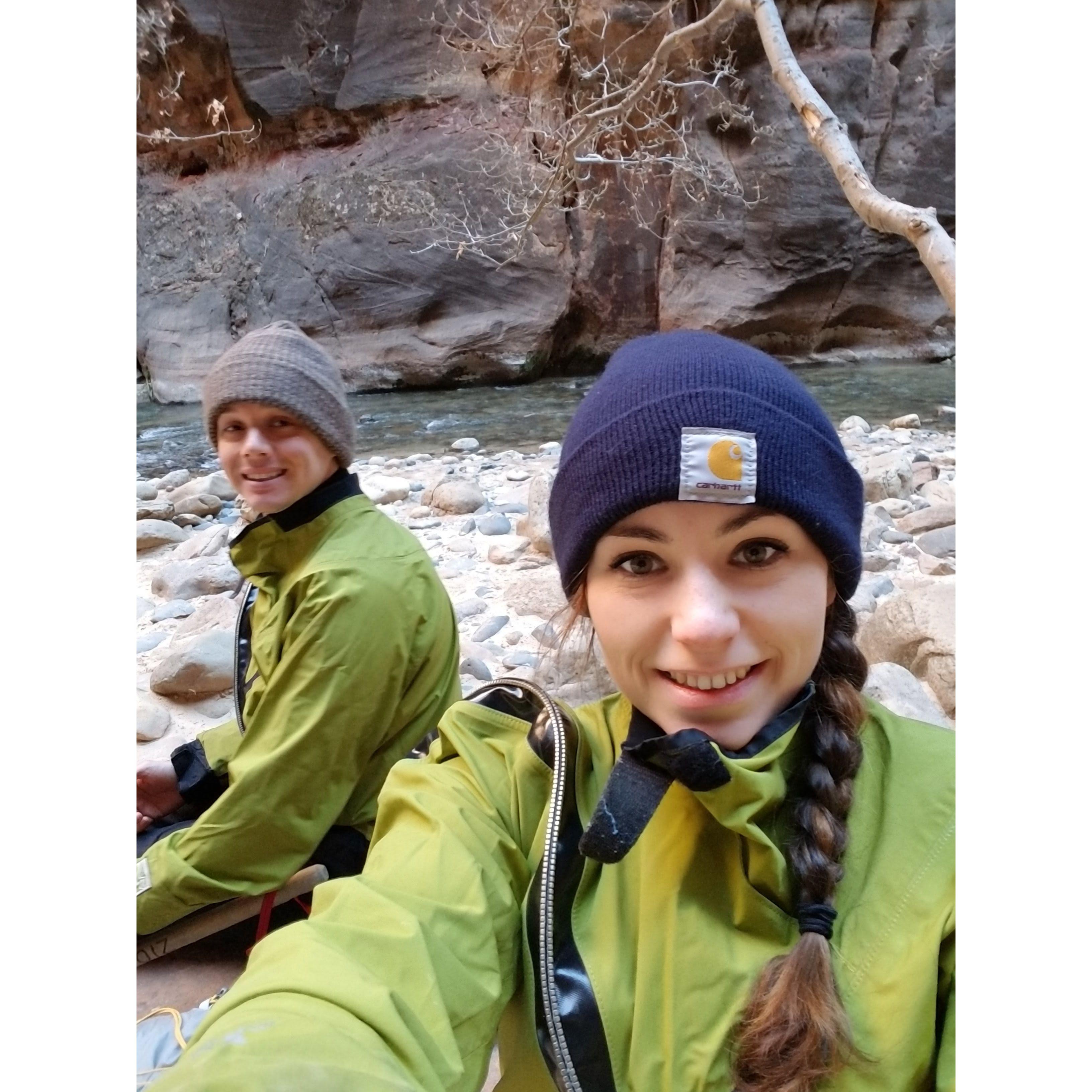 Hiking the Narrows in Zion National Park, Utah