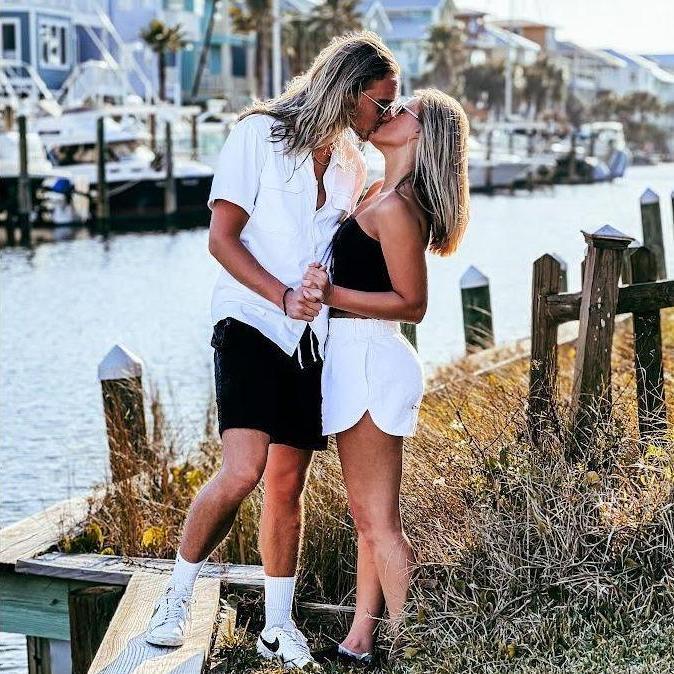 Our First Kiss in Front of Ashleys Dad. Boy, Was I nervous I wasn't making it home.