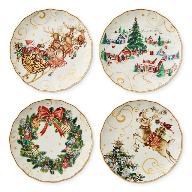 Twas Dinner Plates, Set of 4, Mixed