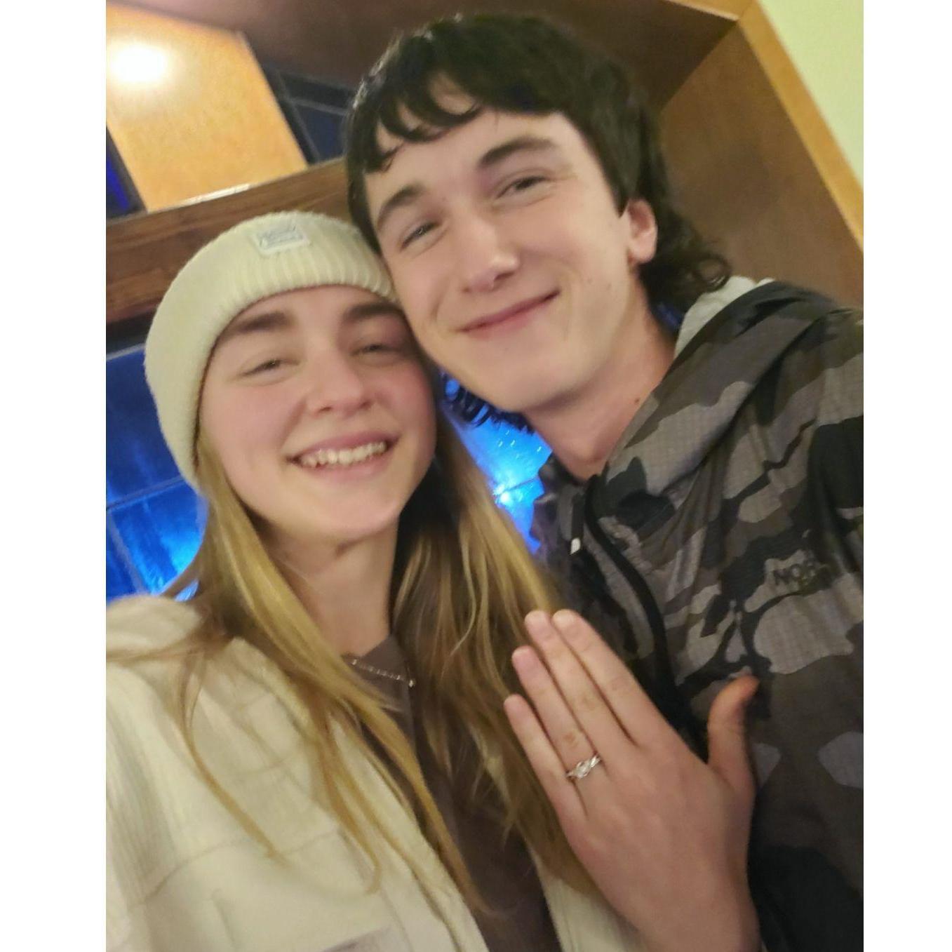 He proposed on January 4th, 2025 in the Multnomah prayer chapel
