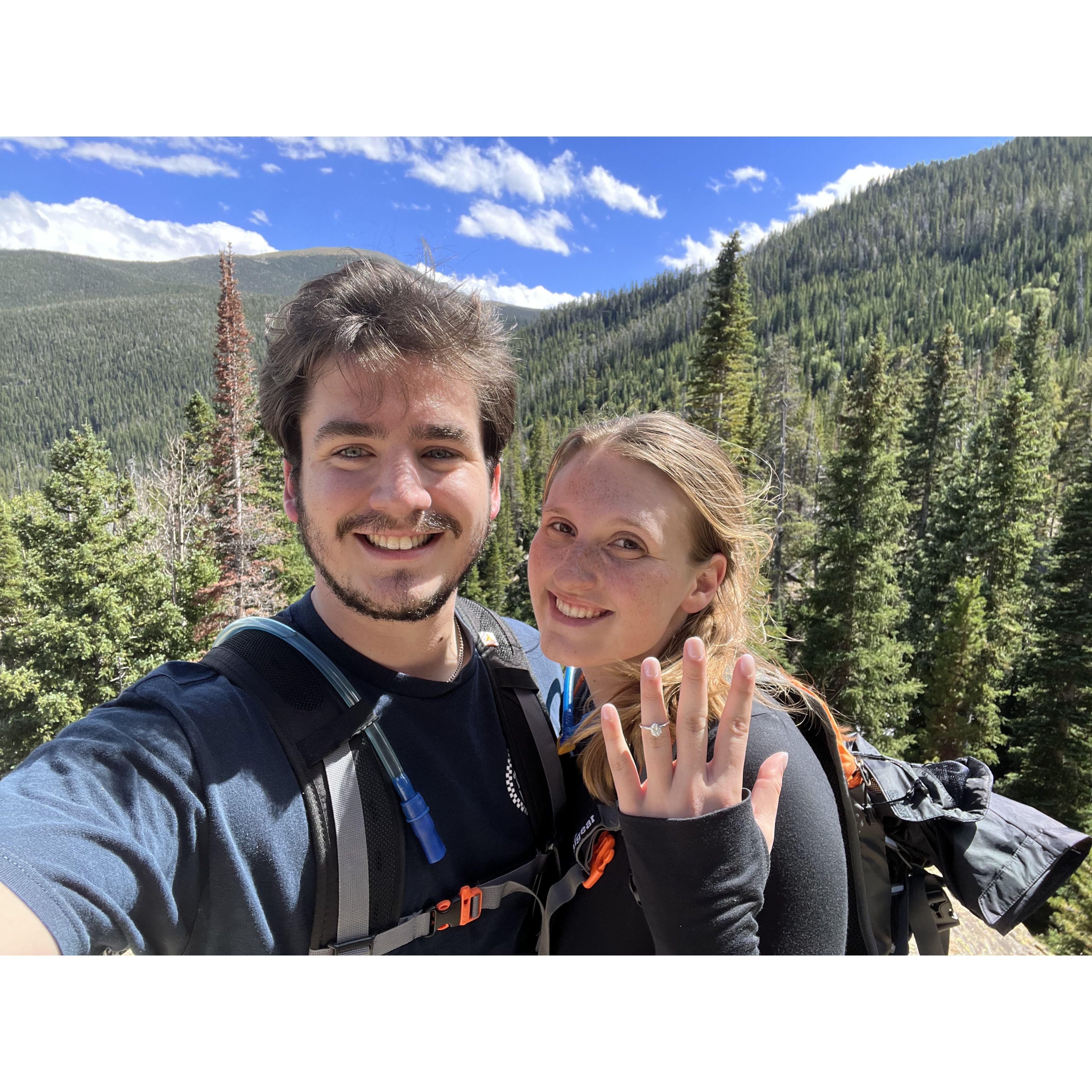 he proposed on TOP OF A MOUNTAIN!!