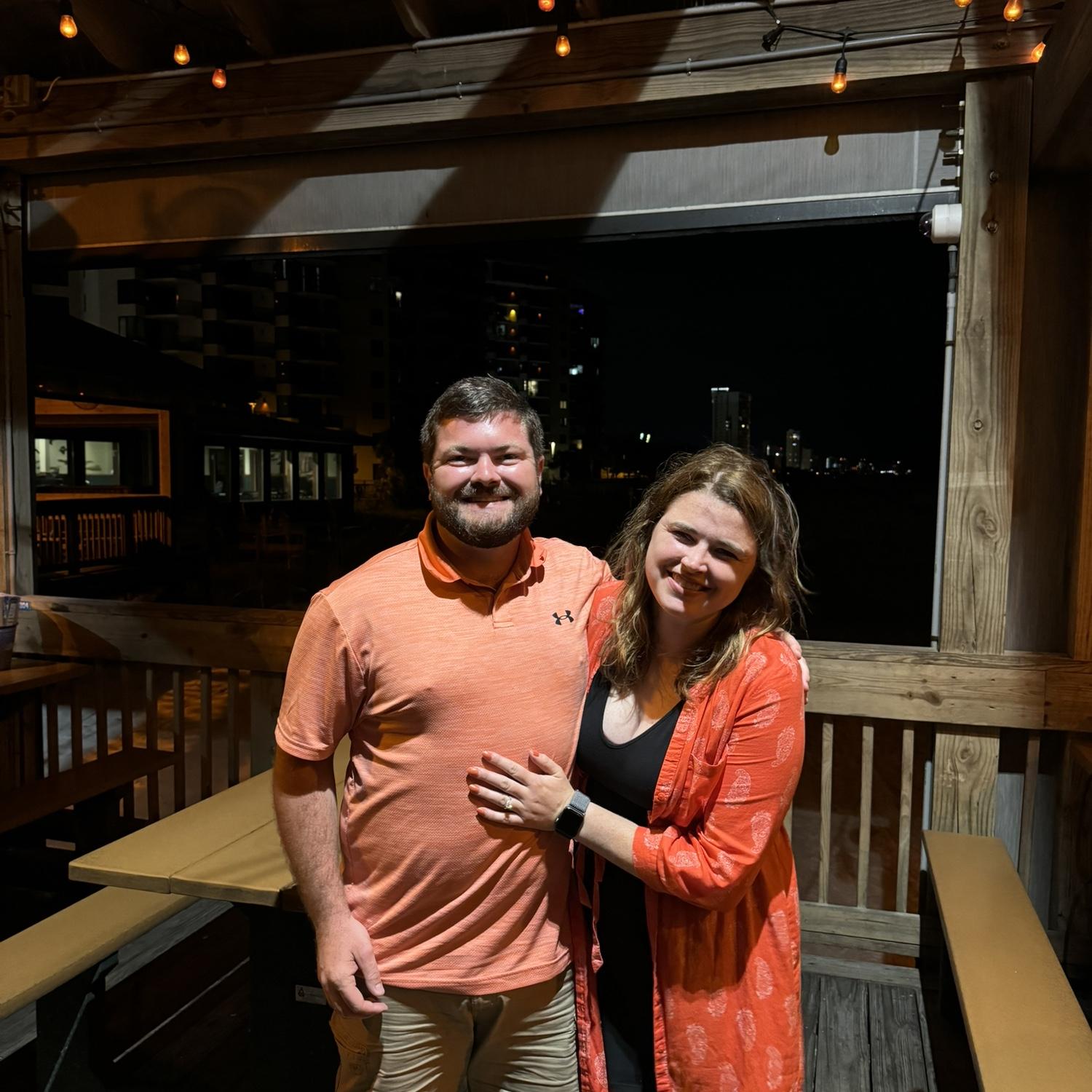 Dinner at Pineapple Willy's after Aaron proposed