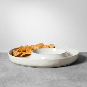 Divided Stoneware Serving Tray - Cream - Hearth & Hand™ with Magnolia