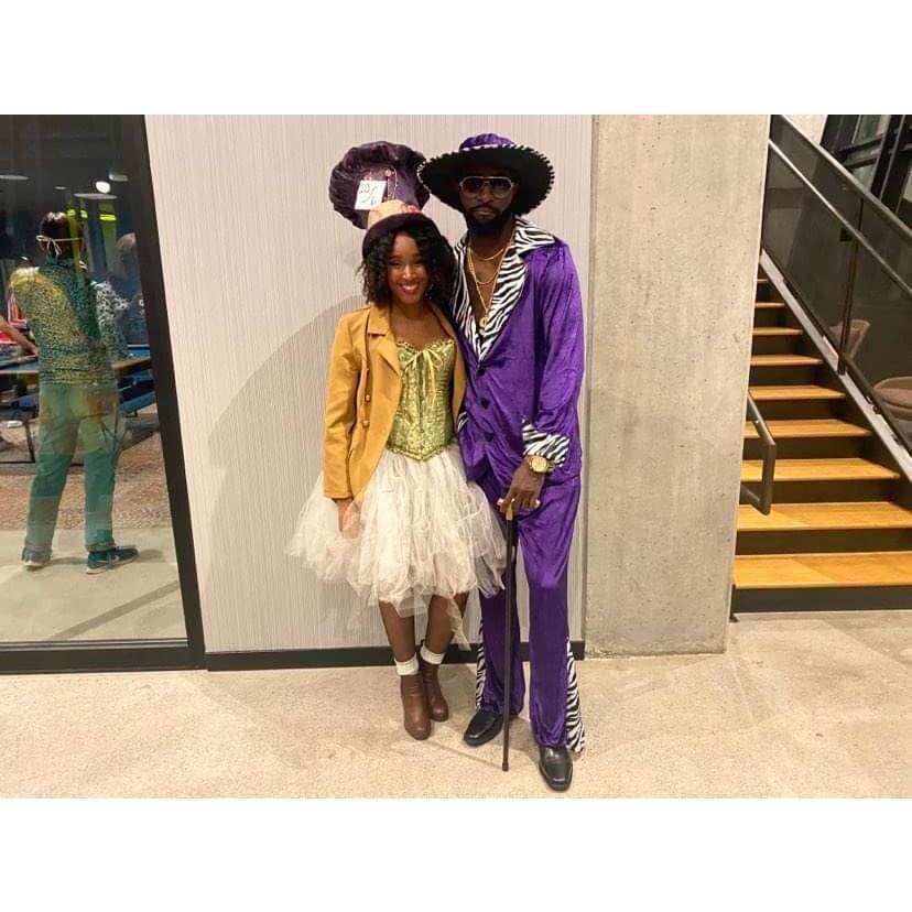 Halloween 2022. I dressed as the Mad Hatter and Tony was a Pimp. SMH. One of these days we'll have a couples costume.