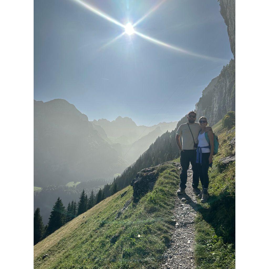 hiking to the next hut to drink a beer