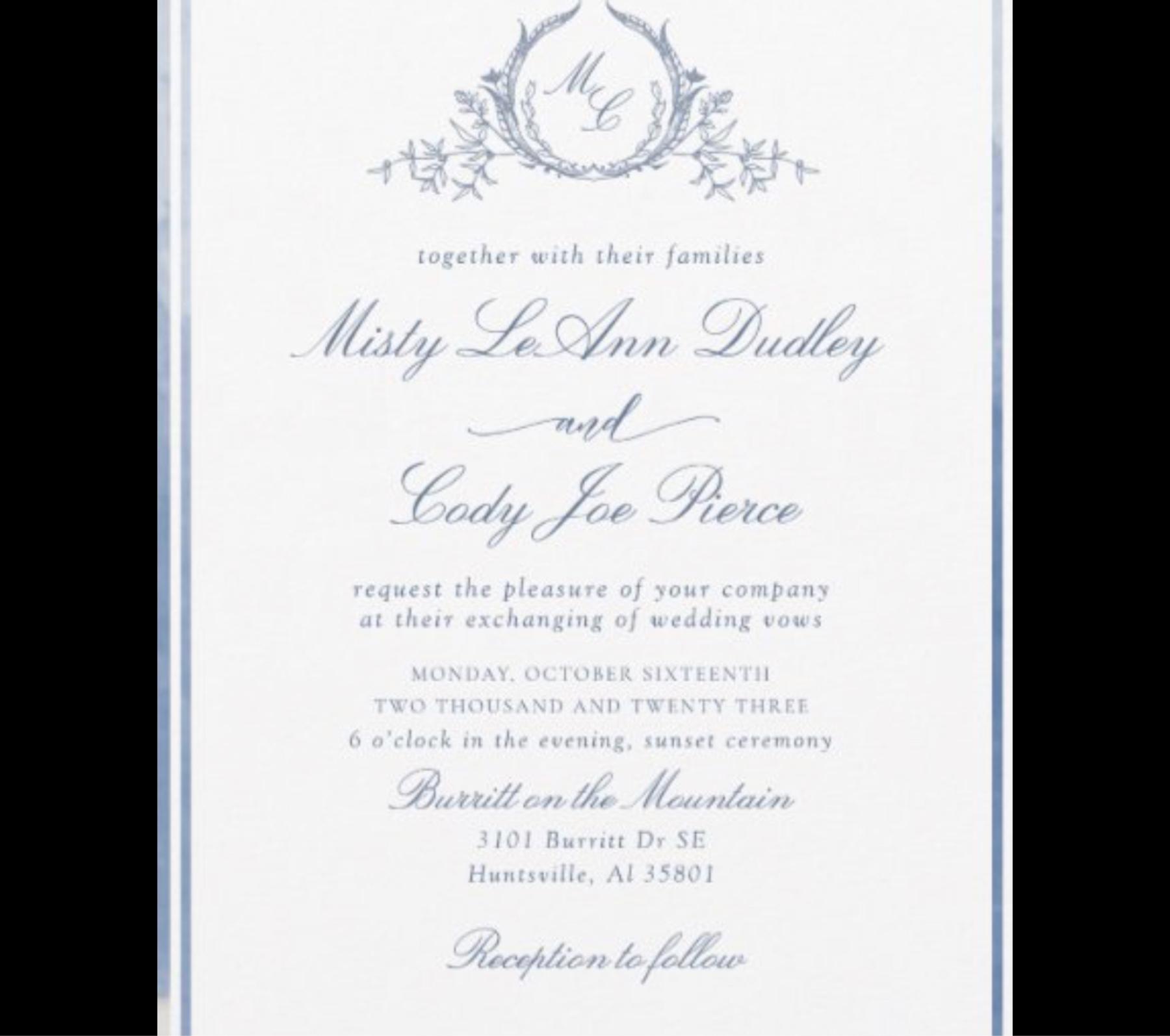 The Wedding Website of Misty LeAnn Dudley and Cody Joe Pierce