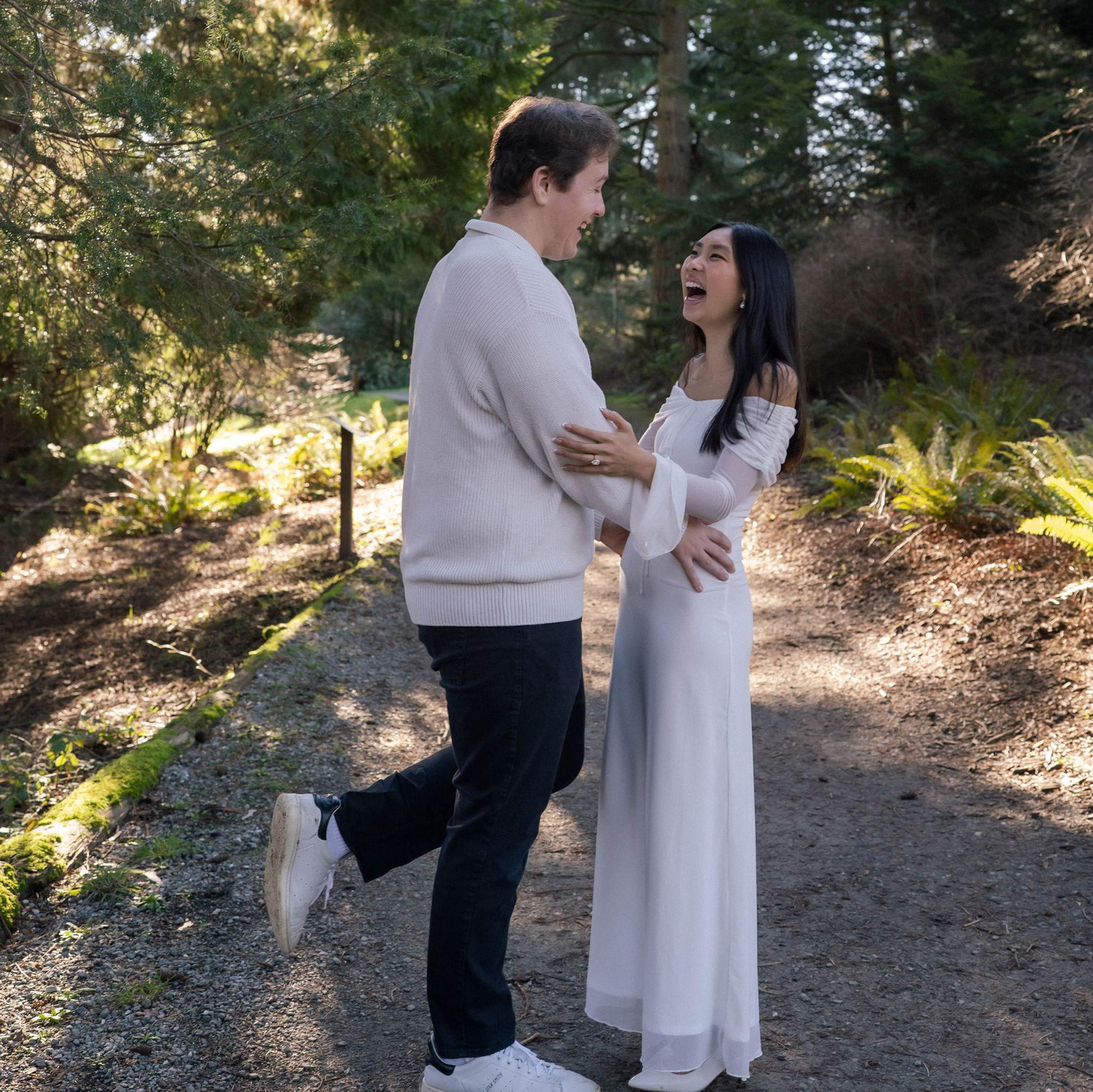 Our photographer tricking Korbin into doing a leg pop hehe