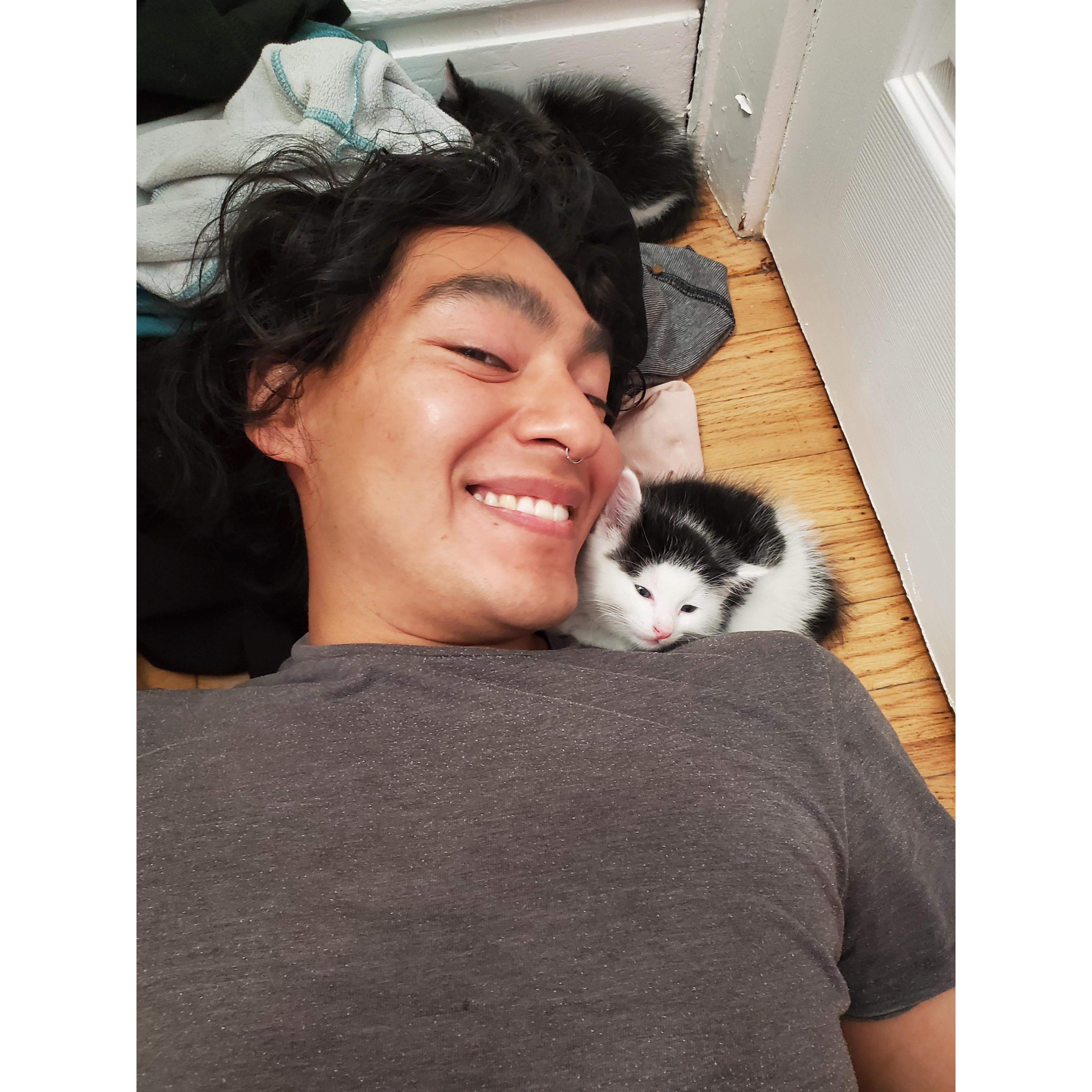 We started talking about getting cats together about a month into our relationship. In retrospect it was a sign that we were pretty serious.