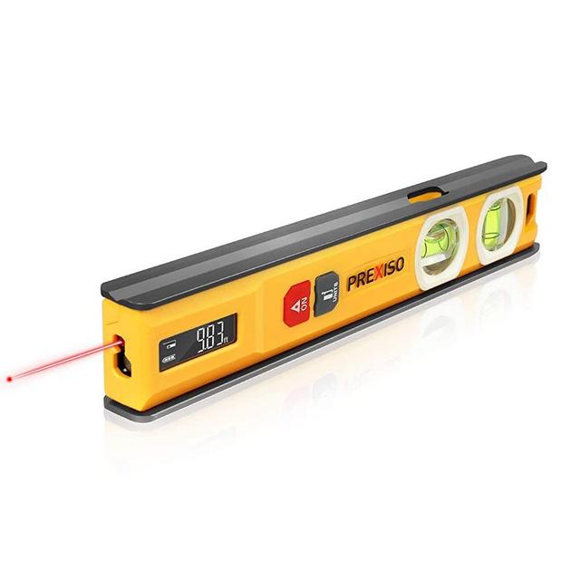 PREXISO 2-in-1 Laser Measure and Torpedo Level, 65ft Laser Distance Measure Built-in 8-inch Aluminum Alloy Magnetic Level