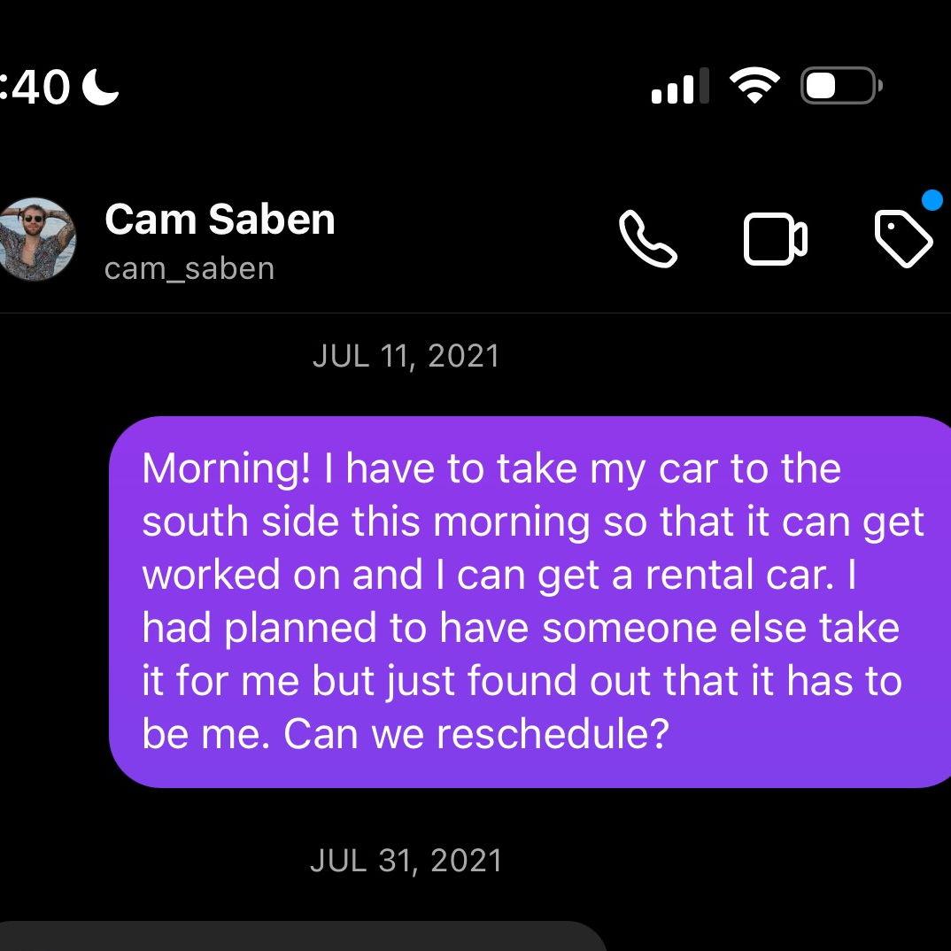 But then she canceled.