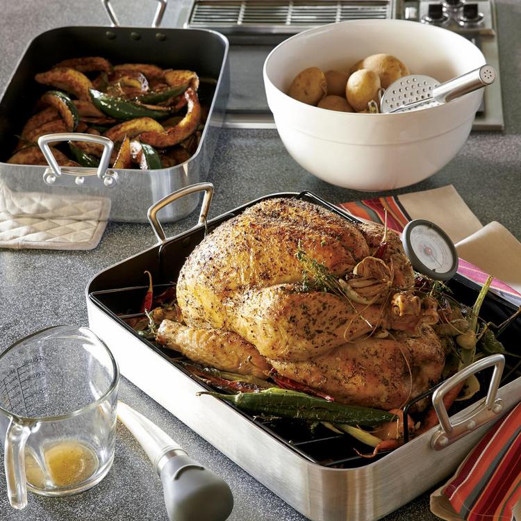 MICHELANGELO Roasting Pan with Rack, Hard Anodized Turkey Roaster Pan,  Large Turkey Roasting Pan for Oven, Nonstick Rectangular Roaster Pan with  Rack