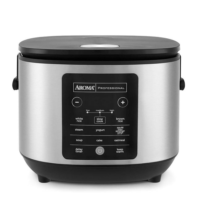 AROMA® 6-Cup (Uncooked)/ 12-Cup (Cooked) Slow Cook Rice Cooker and Brown Rice Cooker with Lift-Out Pot Handles and Silicone Storage Lid, PFAS-Free Ceramic Coating