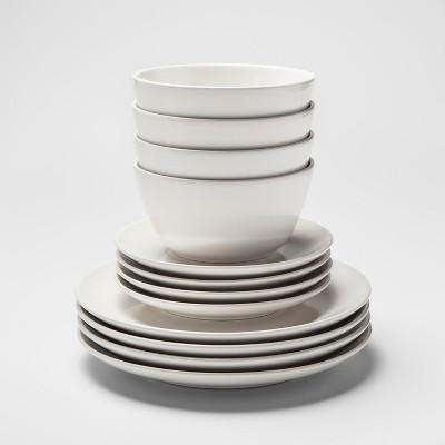 12pc Stoneware Avesta Dinnerware Set White - Project 62™