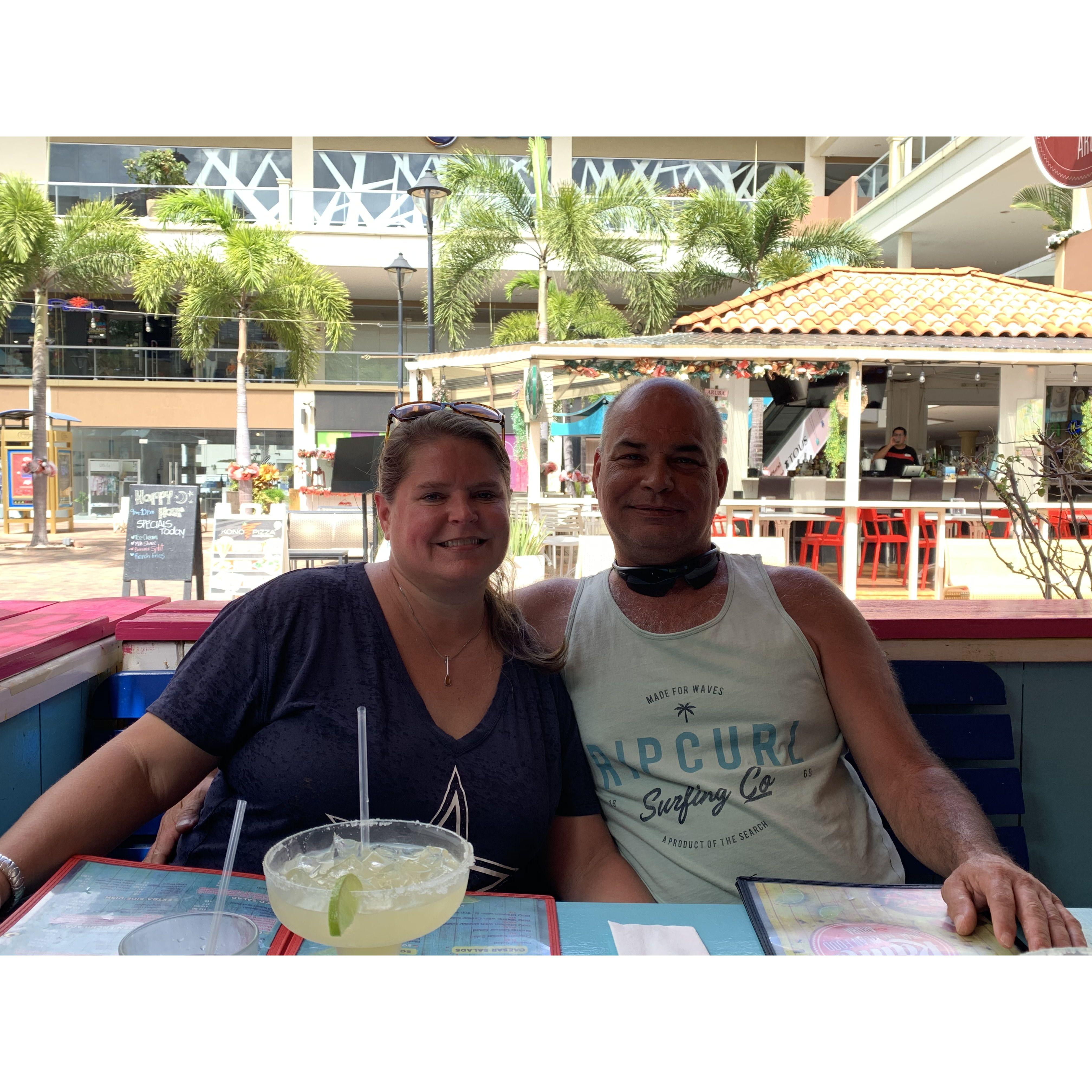 Lunch in Aruba while visiting my friend, Jenn