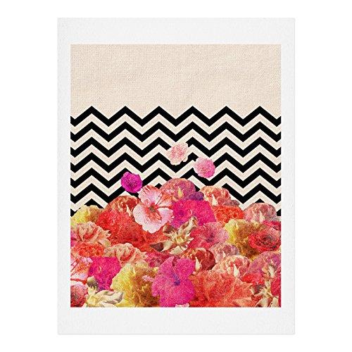 Deny Designs Bianca Green Chevron Flora 2 Art Print, 11 x 14