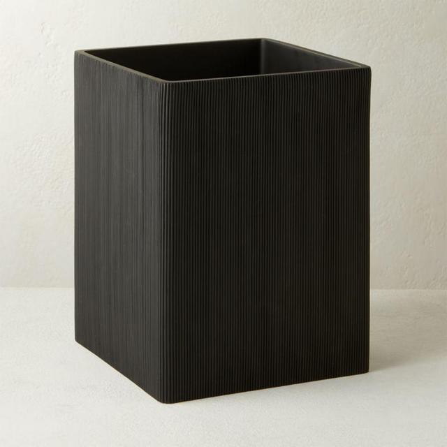 Parello Pleated Black Wastecan