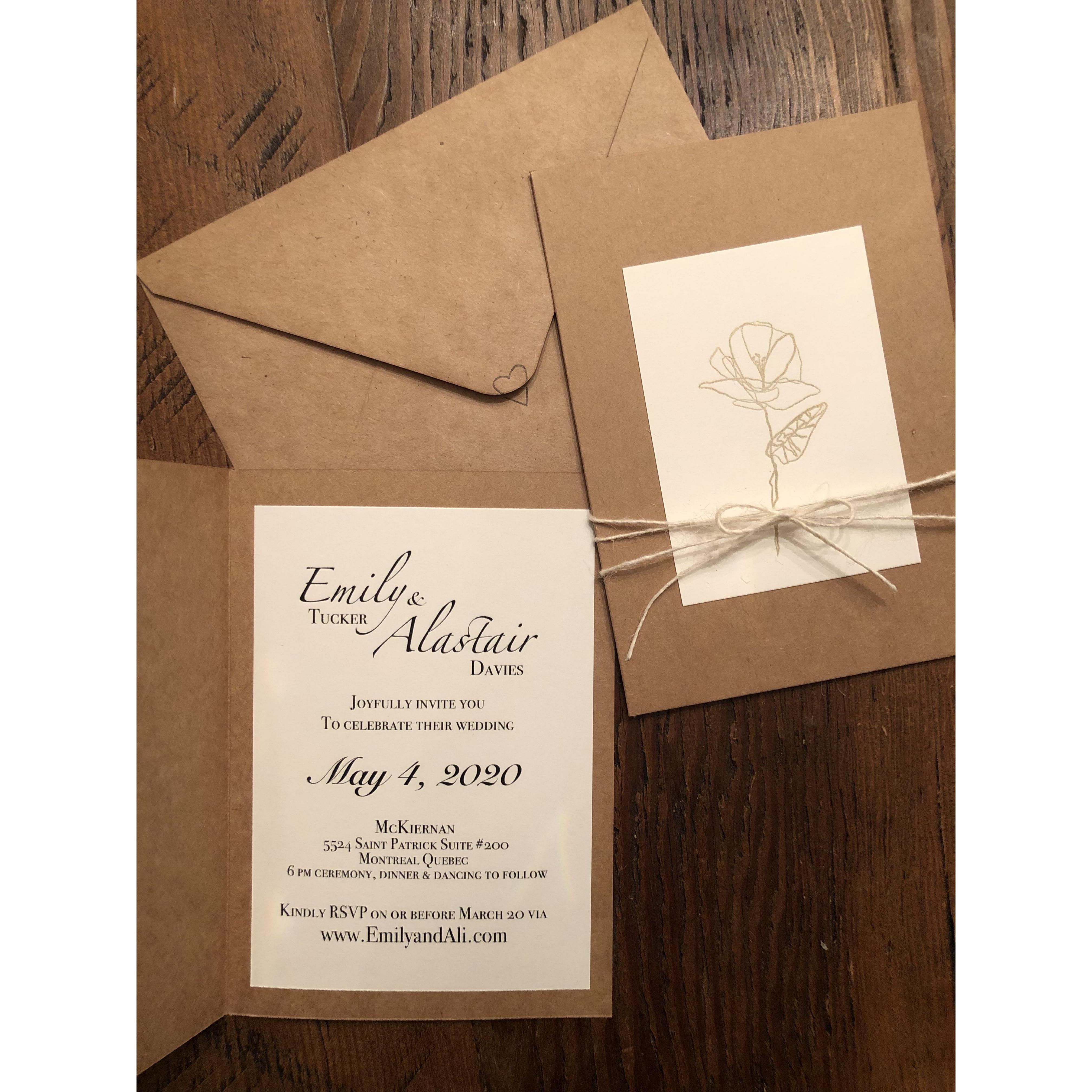 Our paper wedding invitations! For all of you e-invitees.