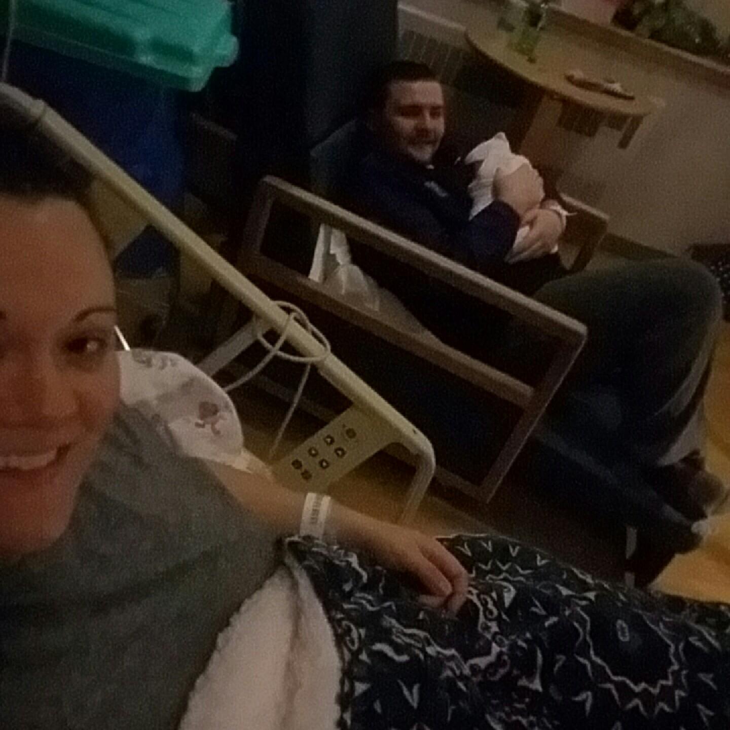 First night in the hospital as new parents to Ivy Gail.