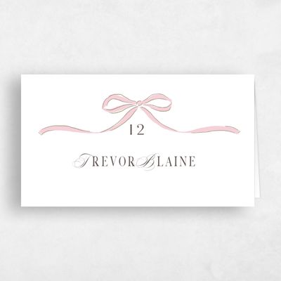 White Wedding Place Card - Cindra