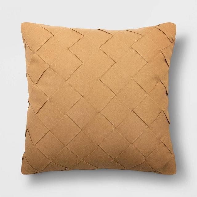 Oversized Square Basket Weave Throw Pillow Tan - Project 62™