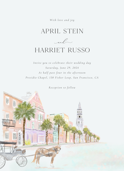 Ashbey Portrait | Blue | Zola Wedding Invitations