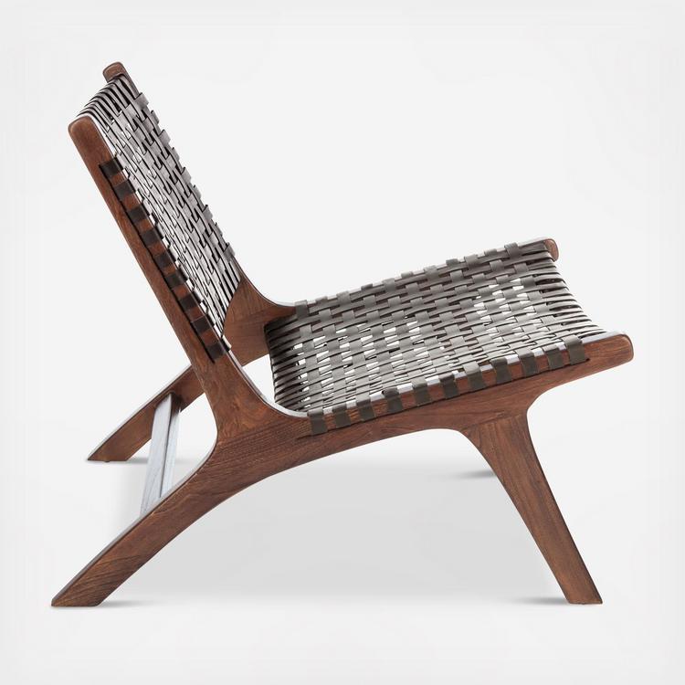 Safavieh, Luna Leather Woven Accent Chair Zola