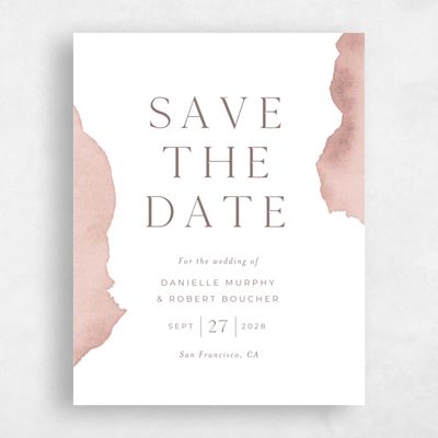 Deep Blush, Pink Wedding Save the Date - Cello Portrait