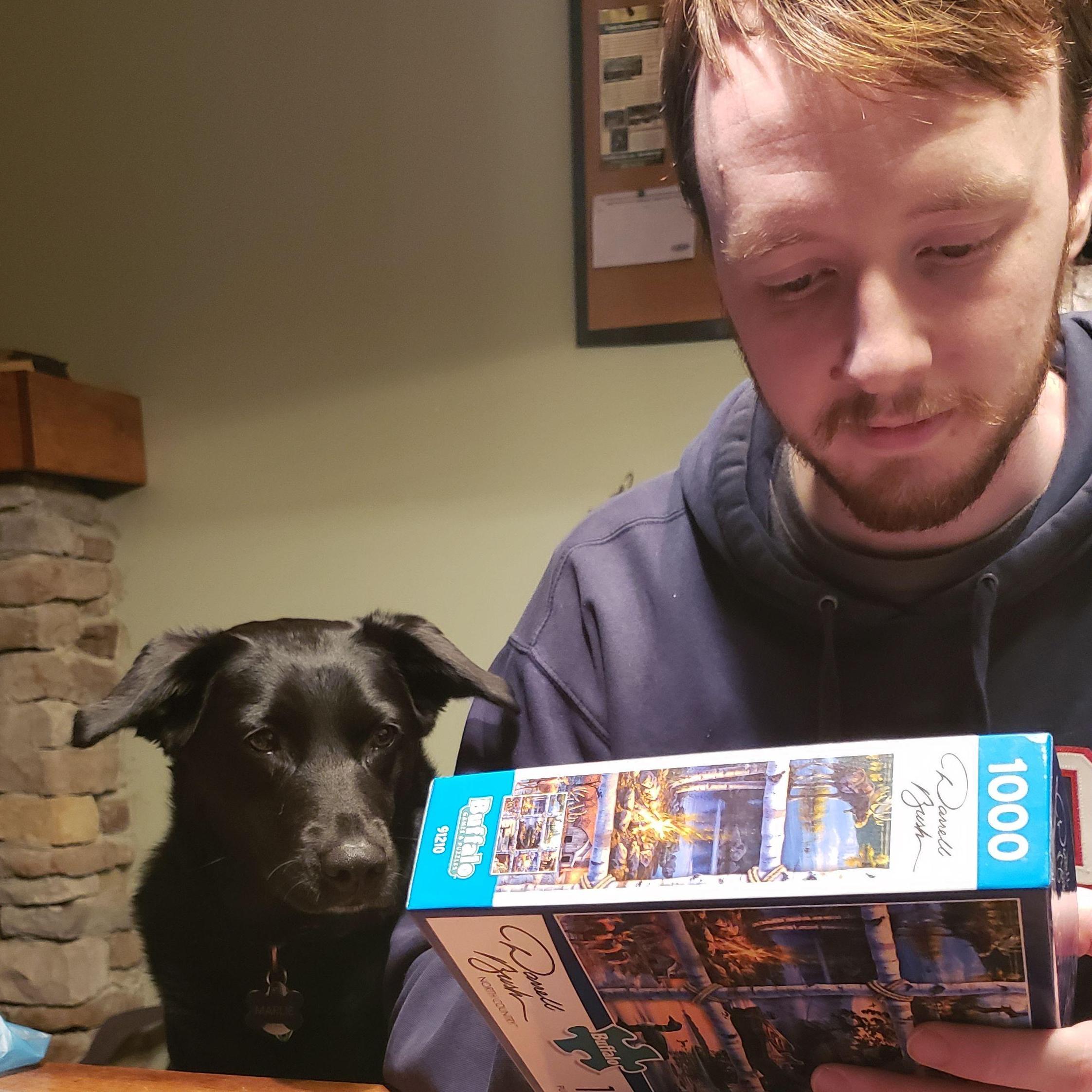 Marlie REALLY wanted to help with the puzzle! Cook Forest State Park, PA 2021