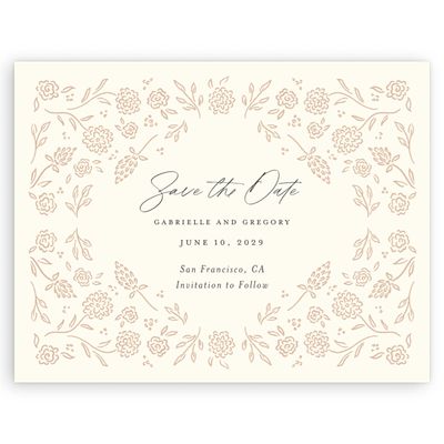 Light Butter, Beige Wedding Digital Save the Date - Clarian Landscape