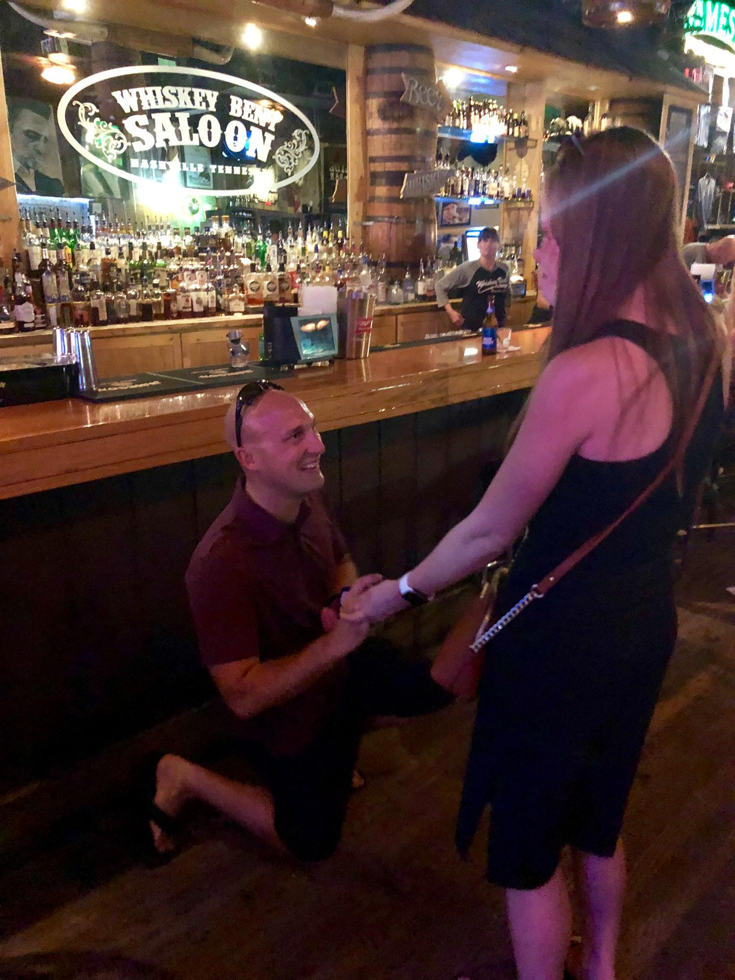 Popping the question.
