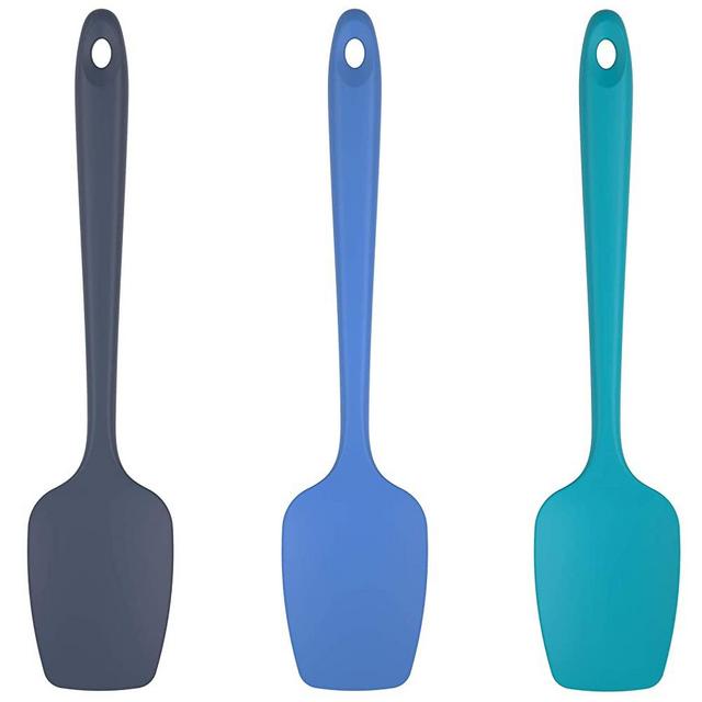 U-Taste Silicone Spoon Spatula Set, 600ºF High Heat Resistant BPA-Free Flexible Rubber Scraper, Cooking Mixing Baking Kitchen Utensils Set of 3 (Multicolors)