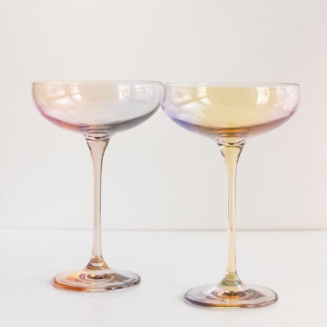 Estelle Colored Champagne Coupe Stemware - Set of 2 {Iridescent}