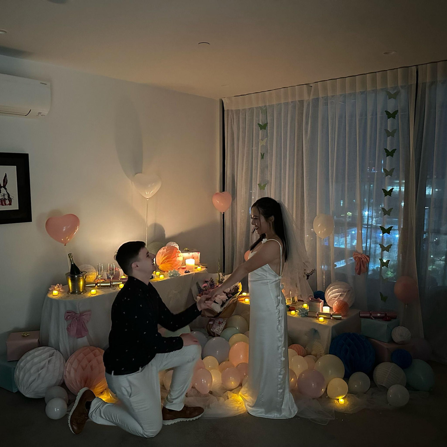 November 2025, Auckland - What kicked all this official wedding business off, the proposal itself! Thankfully all that planning was worth it... because she said yes!