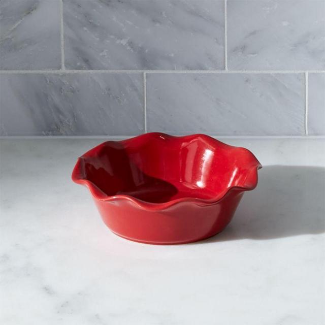 Red Ruffled Individual Pie Dish