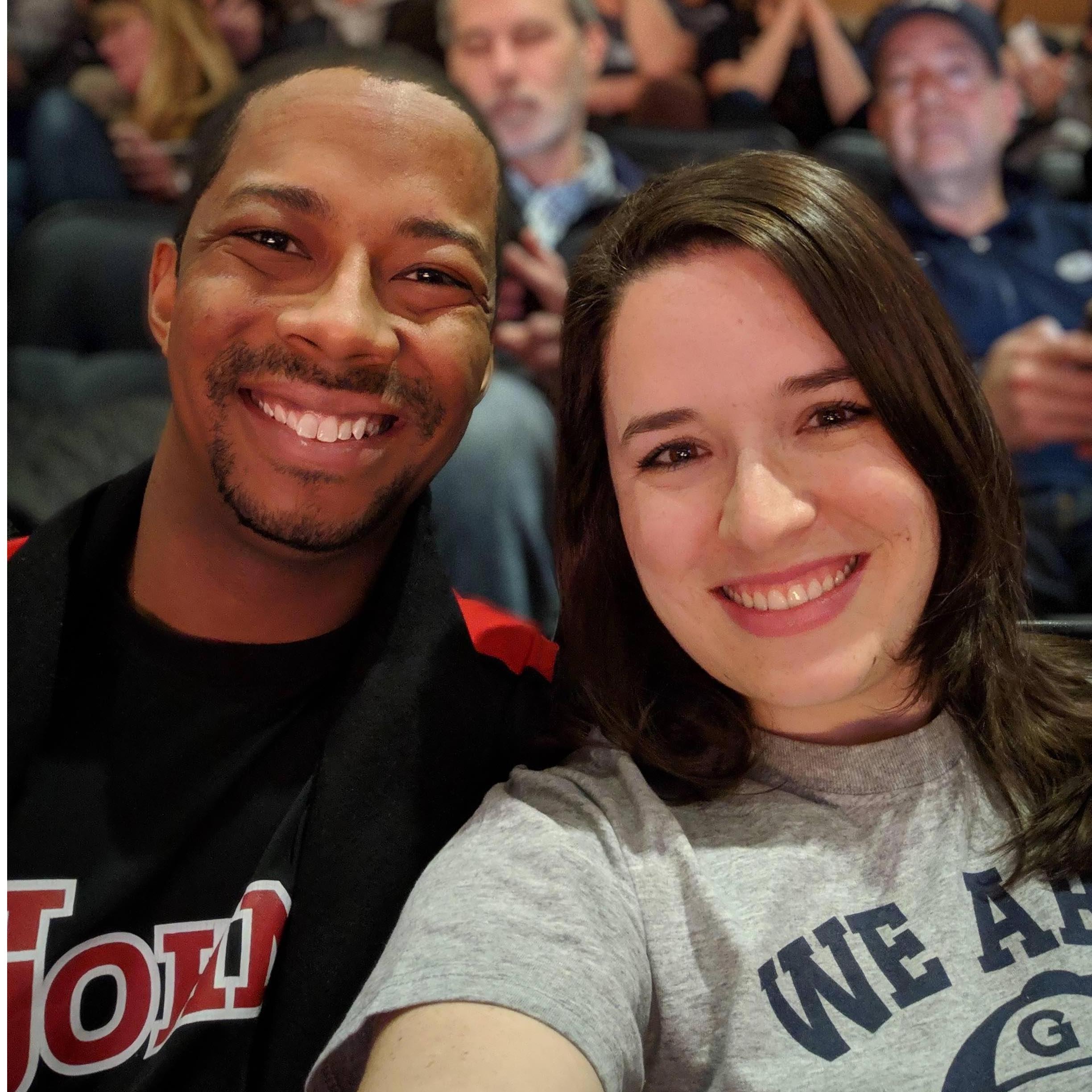 Madison Square Garden, rooting for our respective teams (Sean, for St. John's, and Marina, for Georgetown).