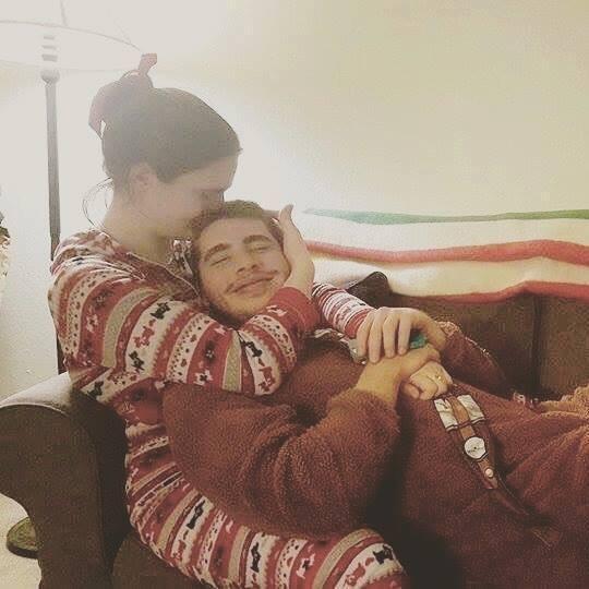 Enjoying our onesie pajamas! Davis, CA. Winter 2016.