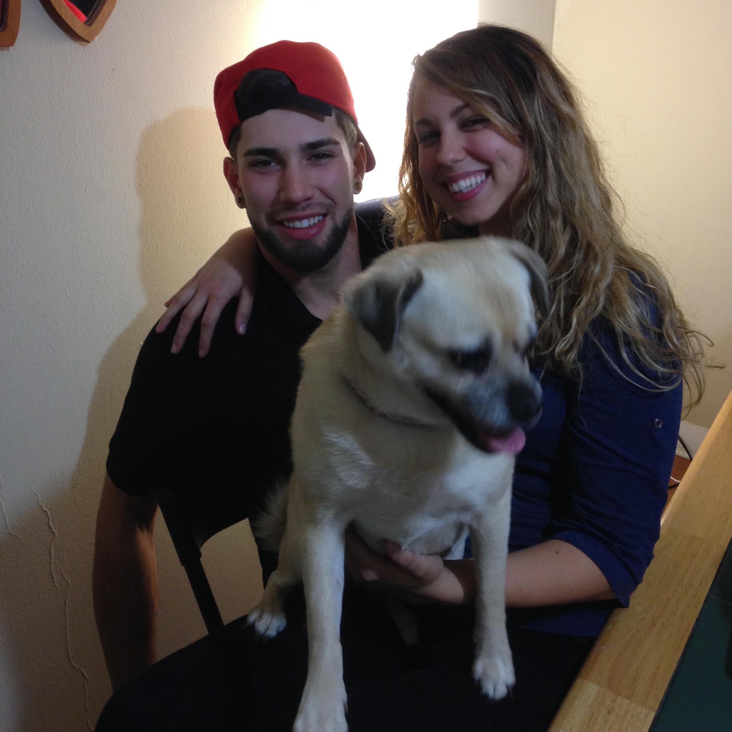 Hanging with Molly and her pup before she moved to Oklahoma, 2013