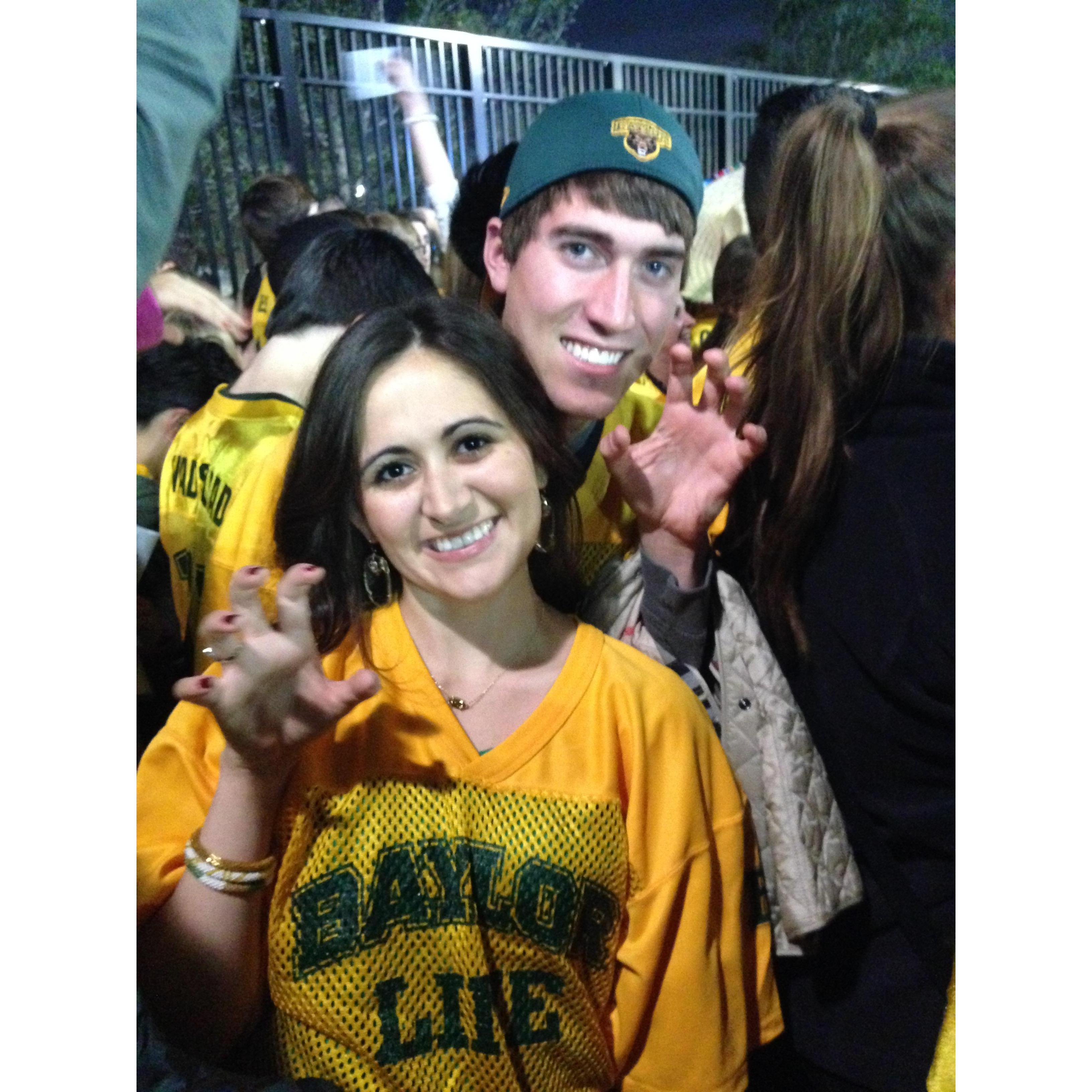 Running on the field together for our last football game as seniors