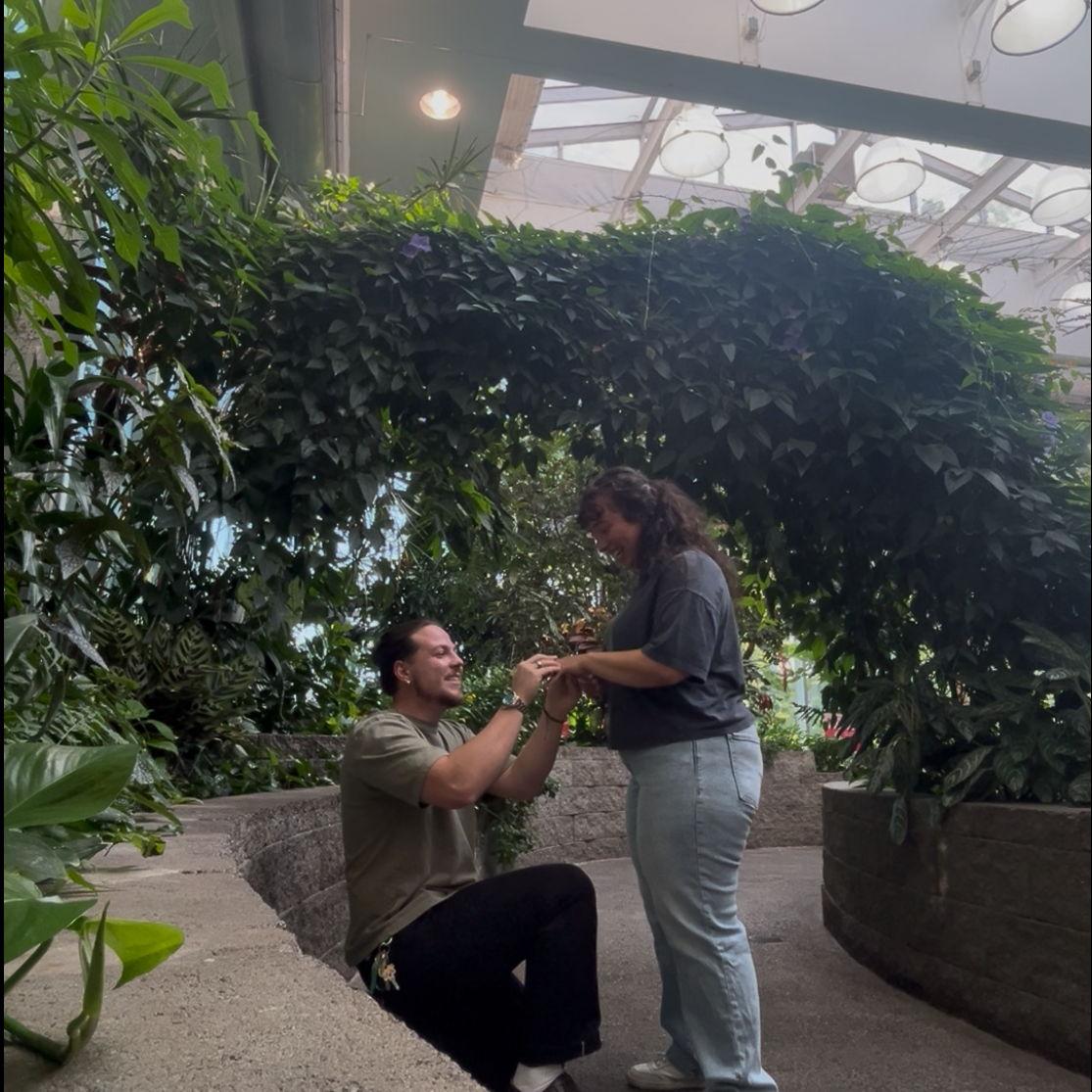 At the butterfly garden in Seattle, she said yes!!!