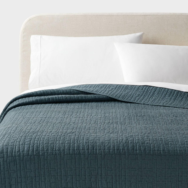 Full/Queen Luxe Lyocell Quilt Slate Blue - Threshold™