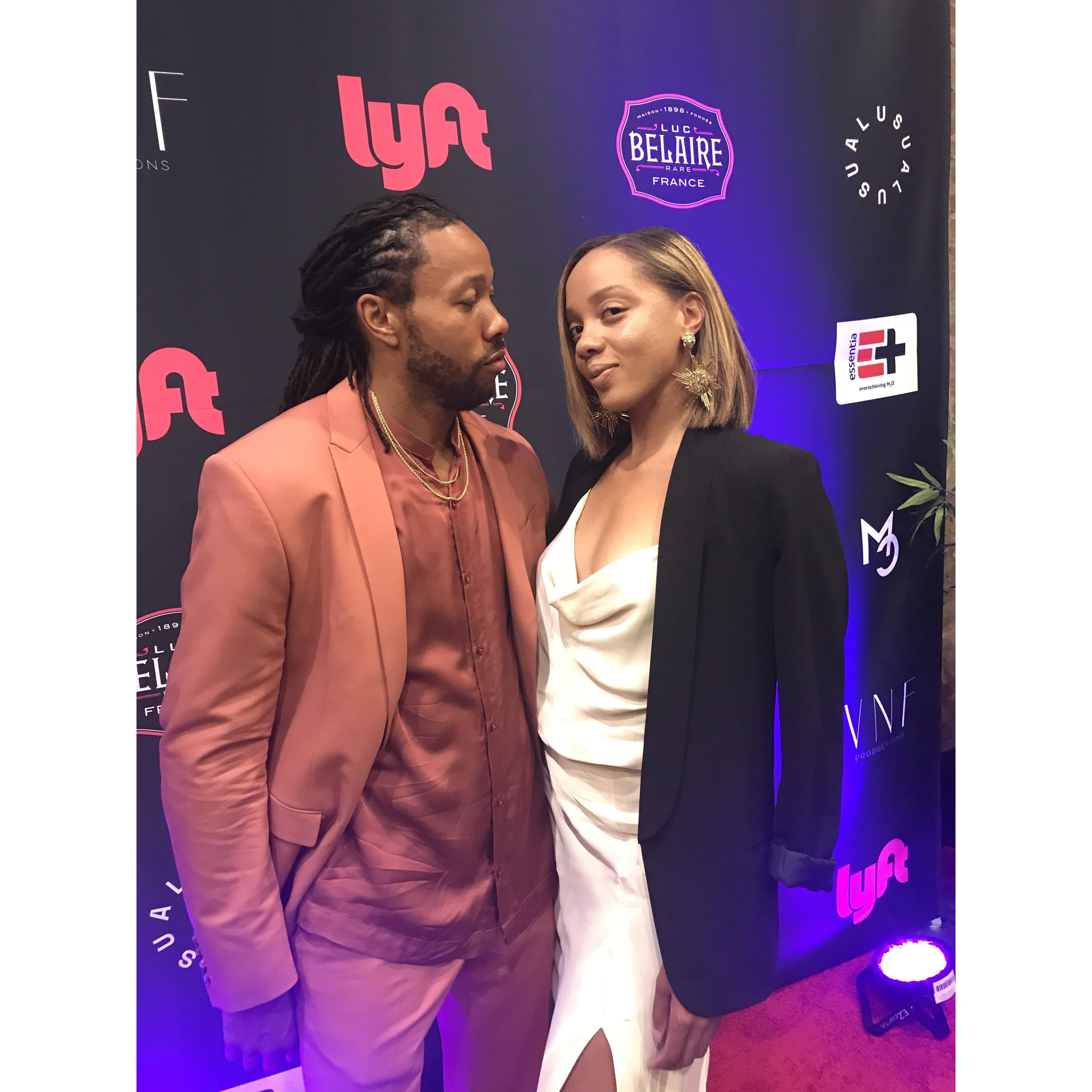 Supporting me while networking at a fashion show during NYFW.