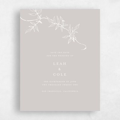 Oatmeal, Grey Wedding Save the Date - Sinclair Classic
