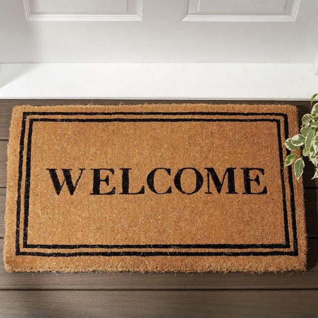 Classic Welcome Doormat, 22" x 36", Black