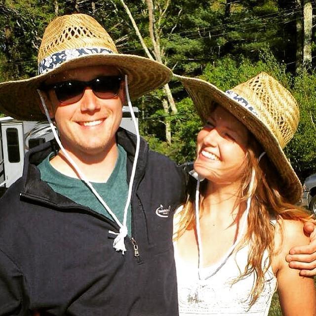 Weekend on the cape in our matching straw hats...