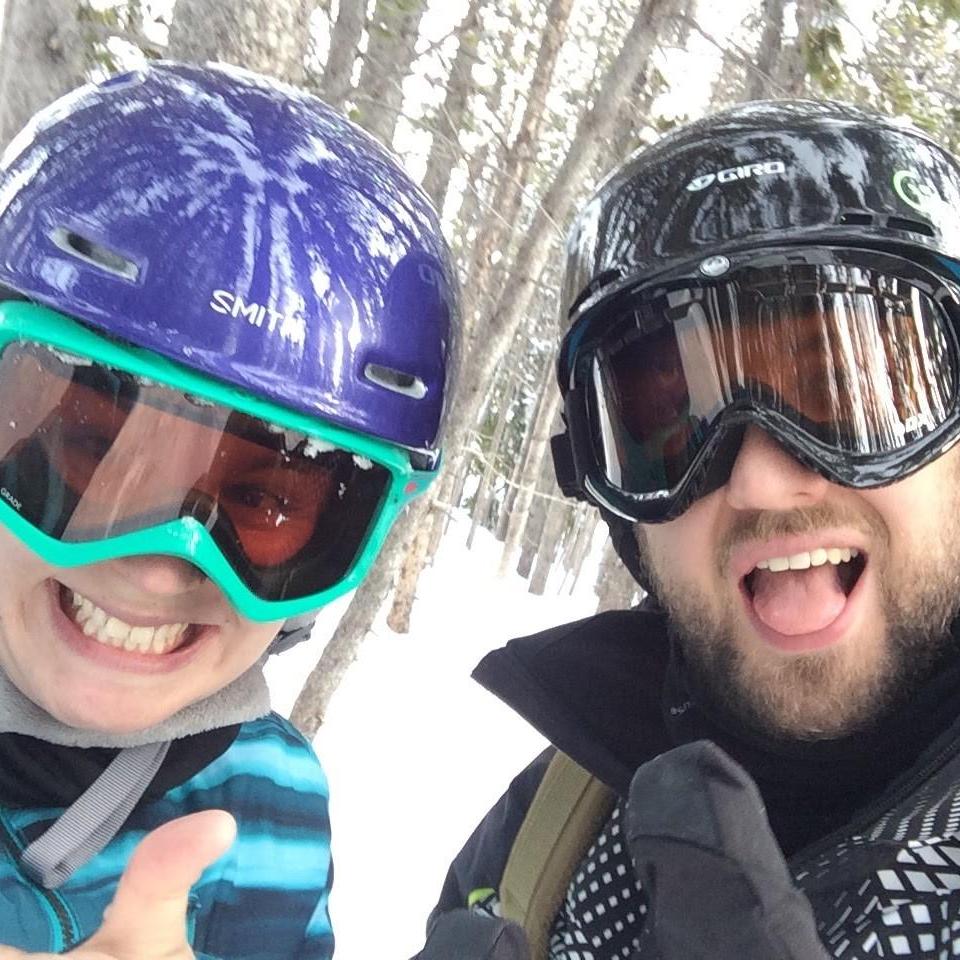 Breck! Trev was determined and despite some serious nerves he had Liz skiing blues by the end!