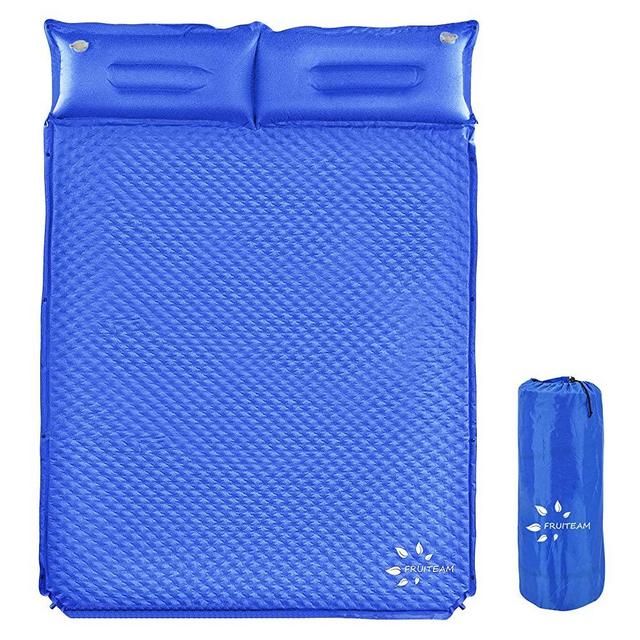 FRUITEAM Camping Sleeping Pad Self-Inflating Camping Pad Foam Sleeping Mat with Pillow Camping Mat for Backpacking, Traveling and Hiking