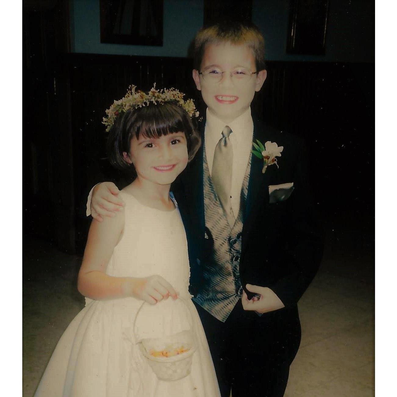 Maddie and Nick - flower girl and ring bearer (2001)